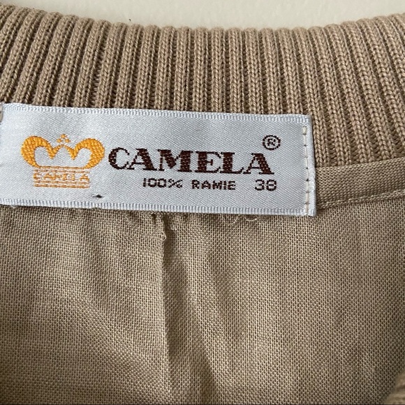 Mens Beige Ramie Polo Shirt size 38 - Picture 3 of 7